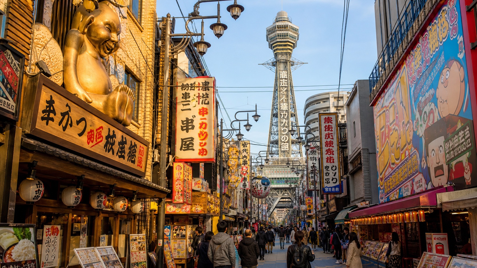 大阪新世界與通天閣街景